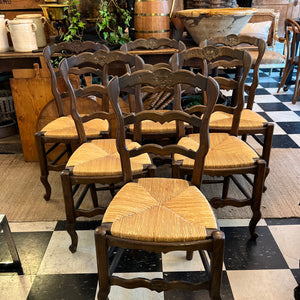 Original French Oak Farmhouse Dining Chairs