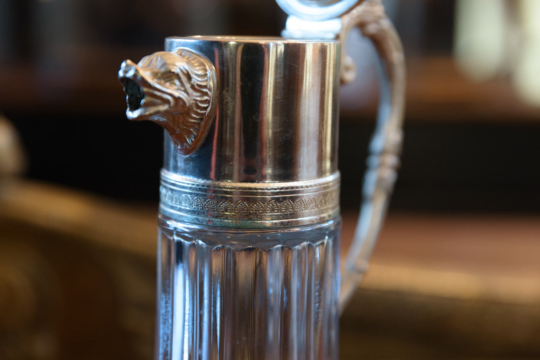 Vintage Silver Plated French Lion Decanter