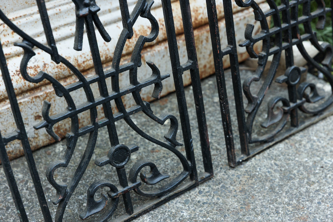 Vintage French Cast Iron Grills ~ Black