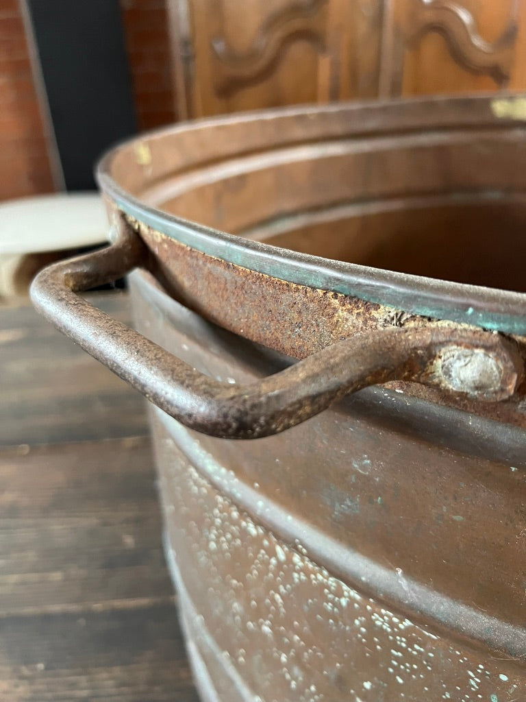 Large French Copper Cauldron ~ 1930's