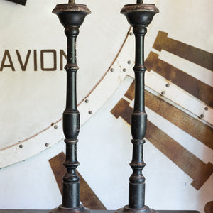 Original Napoleon III Wooden Candlesticks