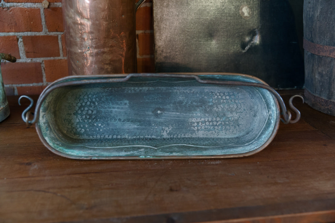 Vintage French Copper Poacher ~ Wave