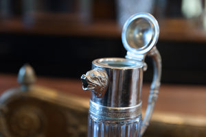 Vintage Silver Plated French Lion Decanter