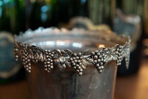Vintage Silver Plated French Champagne Bucket ~ Grape Detail