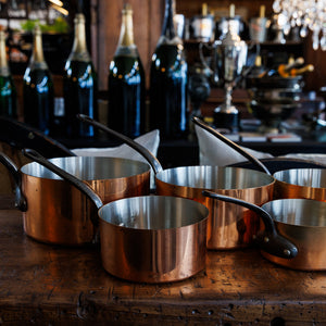 Vintage French Tournus Copper Pots ~ Set of Five