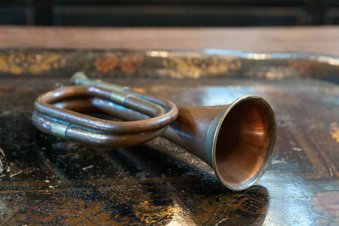 Original Antique French Military Bugle Horn