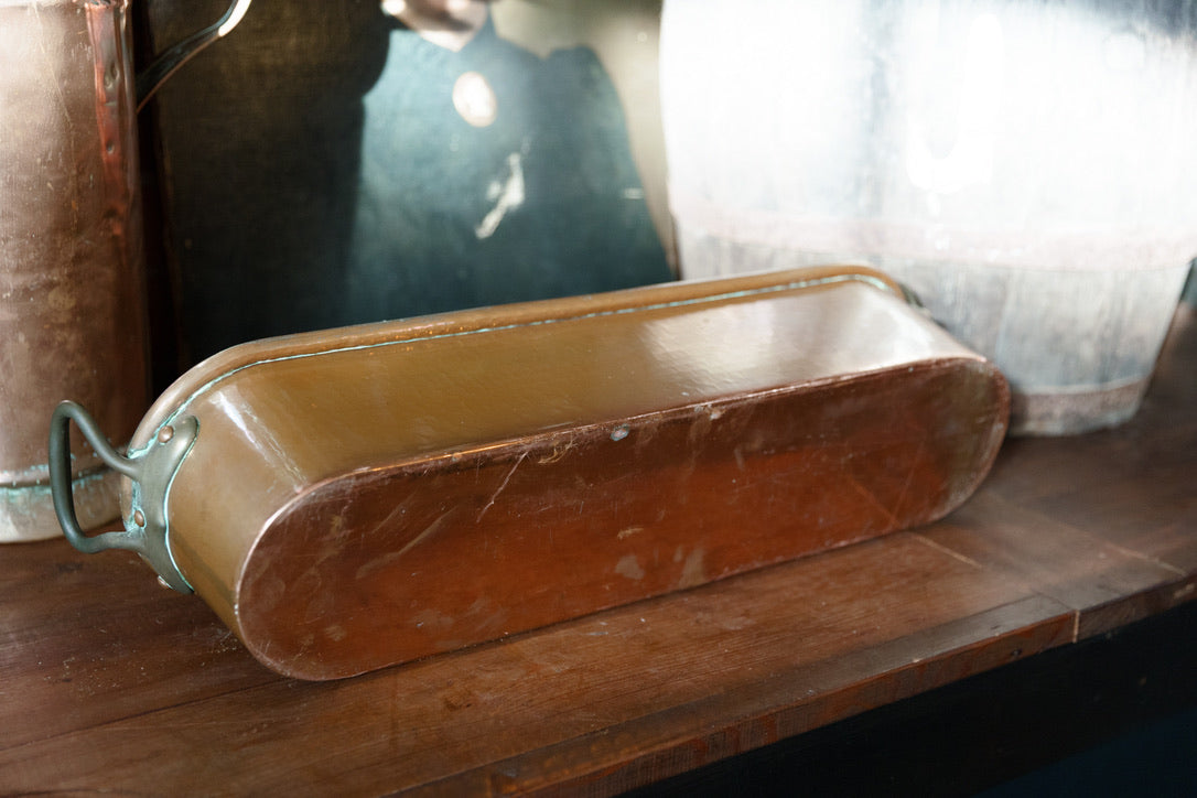 Heavy Large Vintage French Copper Poacher