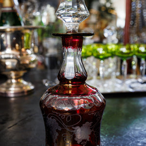 Antique Bohemian Crystal Decanter