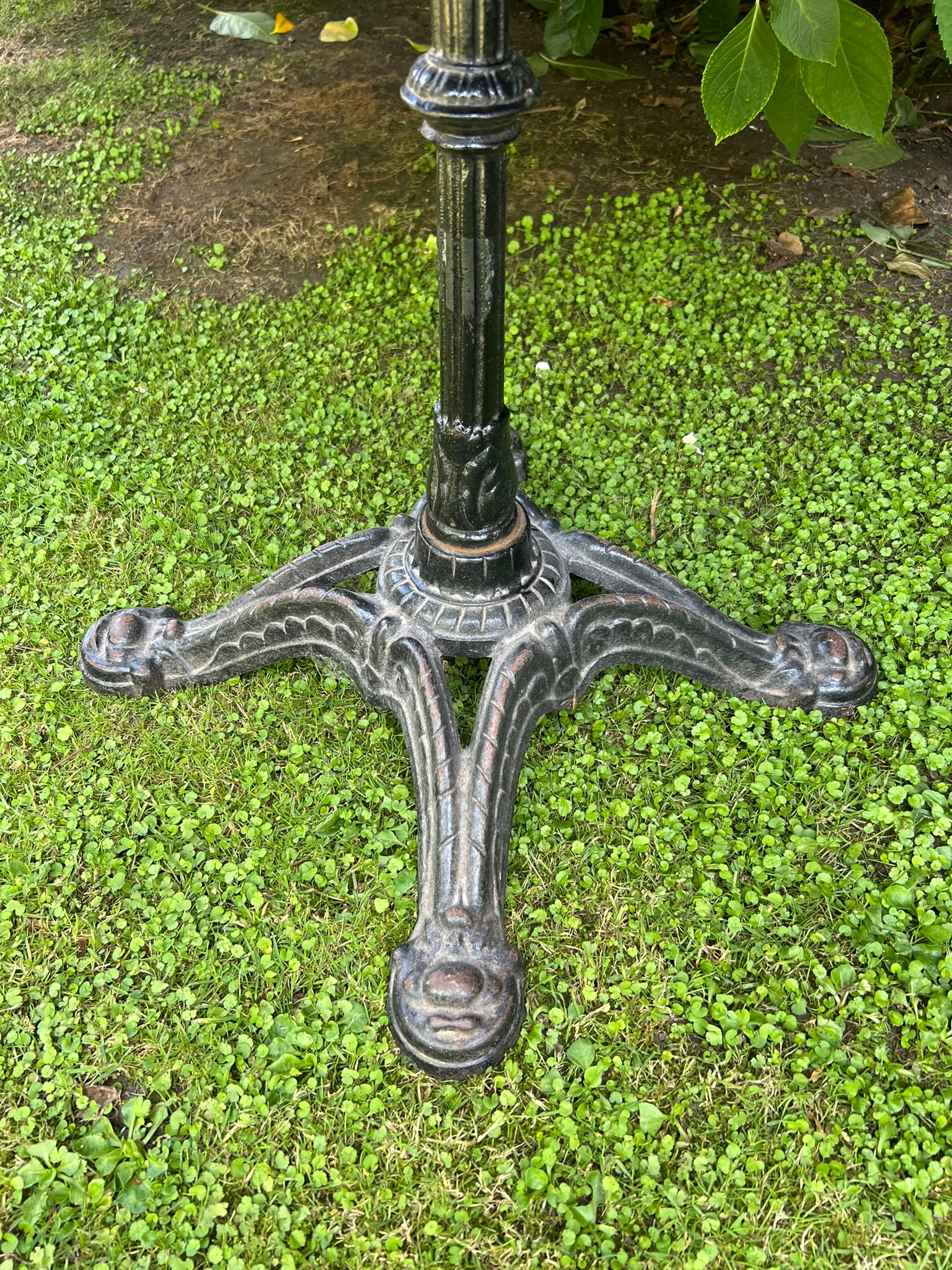 Vintage French Bistro Table ~ Black Stone Top