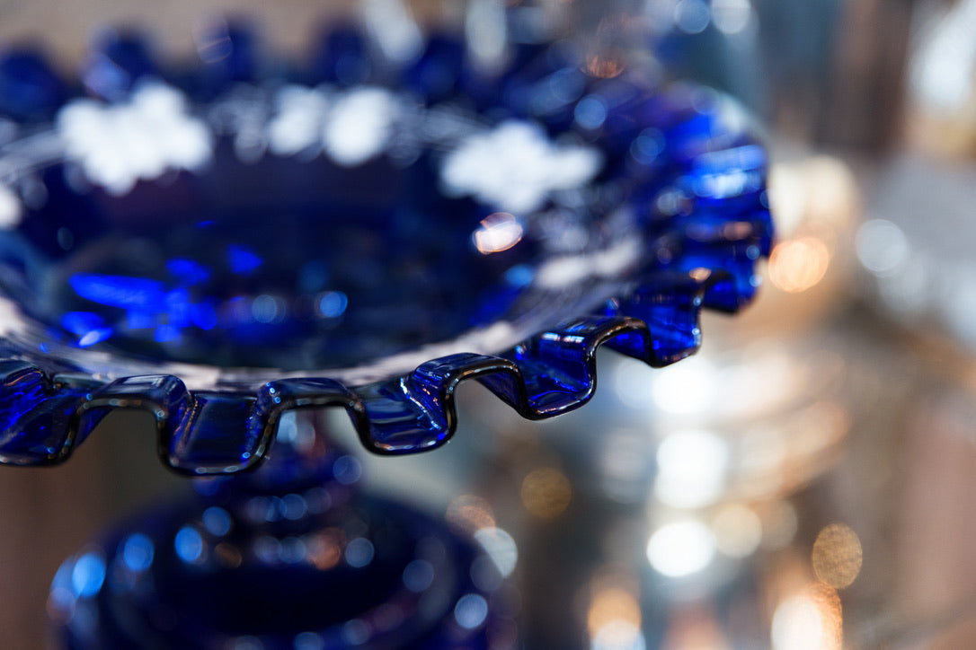 Cobalt Blue Belgian Bon Bon Plate