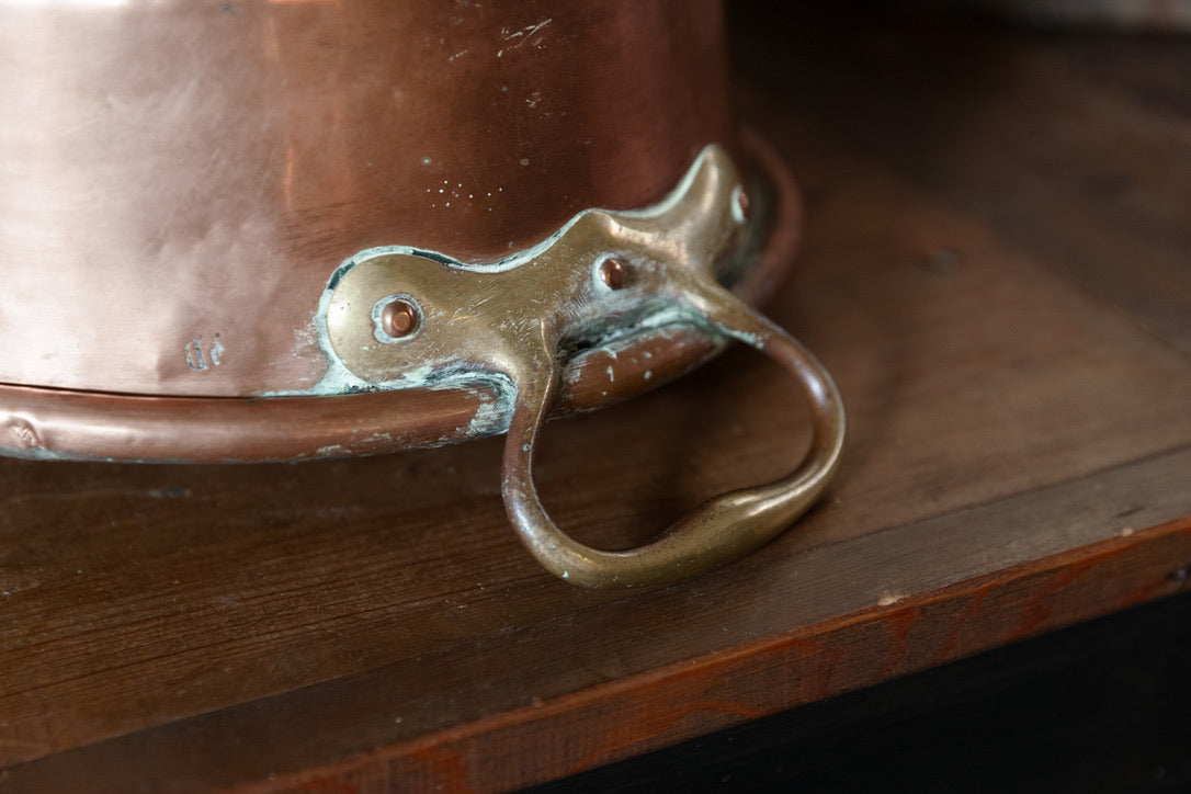 Vintage French Copper Pan ~ Bay Leaves