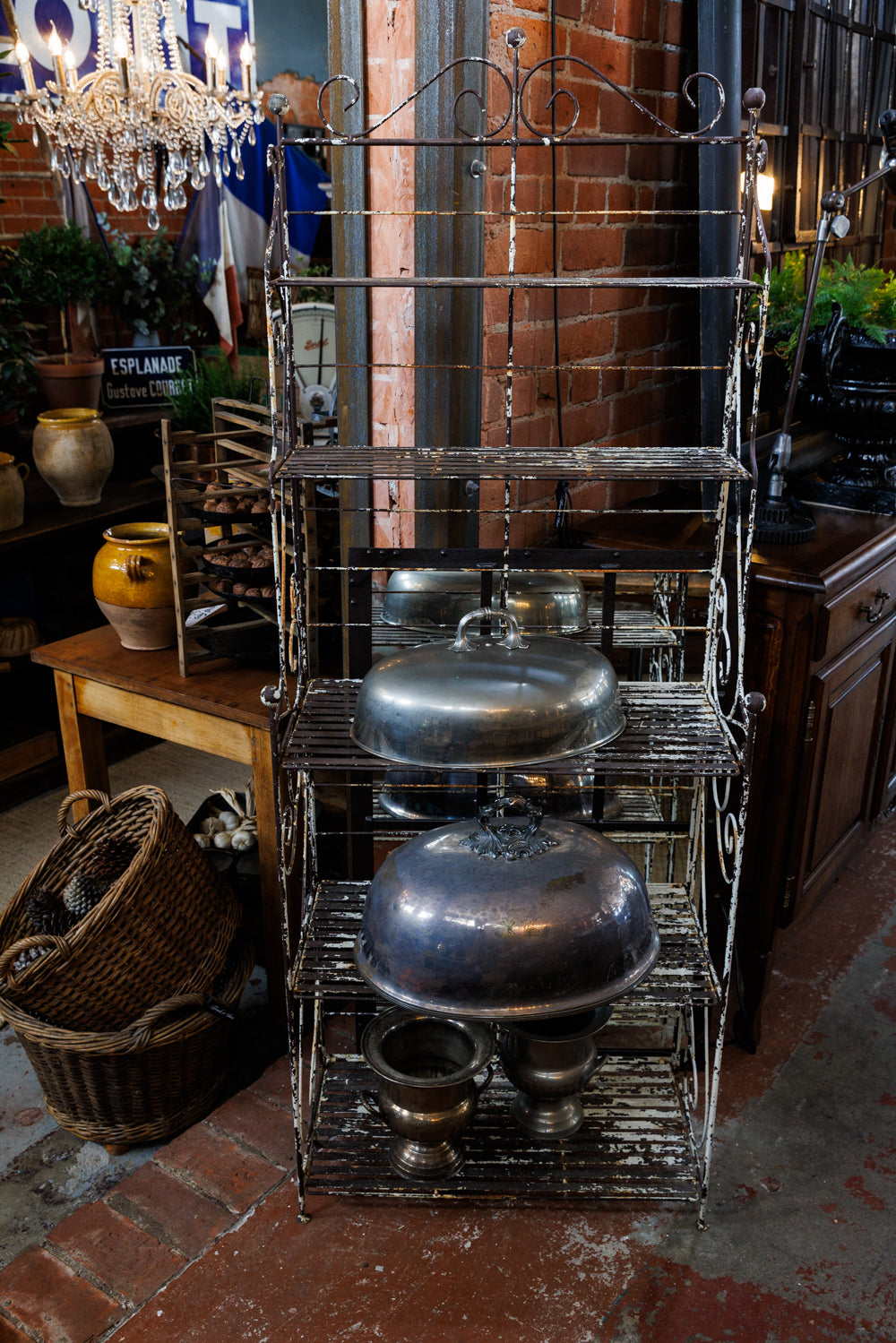 Gorgeous Antique French Iron Bakery Rack