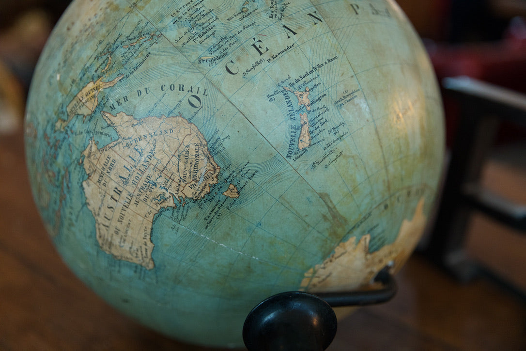 Beautiful Original French 19th Century World Globe