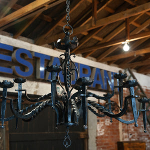 Stunning 19th Century Large French Wrought Iron Candelabra
