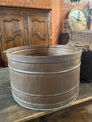 Large French Copper Cauldron ~ 1930's