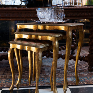 French Florentine Nest Of Tables ~ Dusky Pink