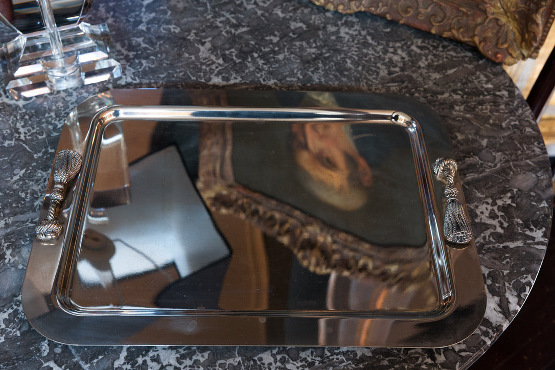 French Mid Century Hollywood Regency Champagne Bucket & Tray