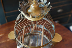 Vintage French Brass Birdcage