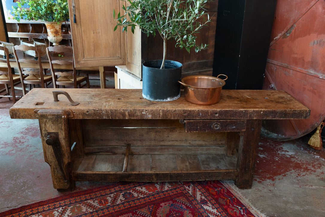1930's French Workbench/Console ~ Natural