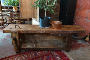 1930's French Workbench/Console ~ Natural