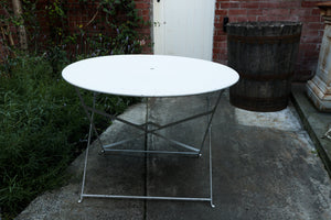Vintage French White Iron Garden Table ~ No 2