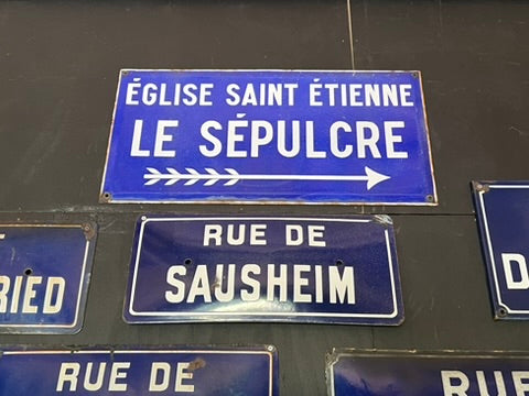 Original Vintage French Enamel Street Signs