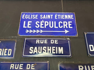 Original Vintage French Enamel Street Signs
