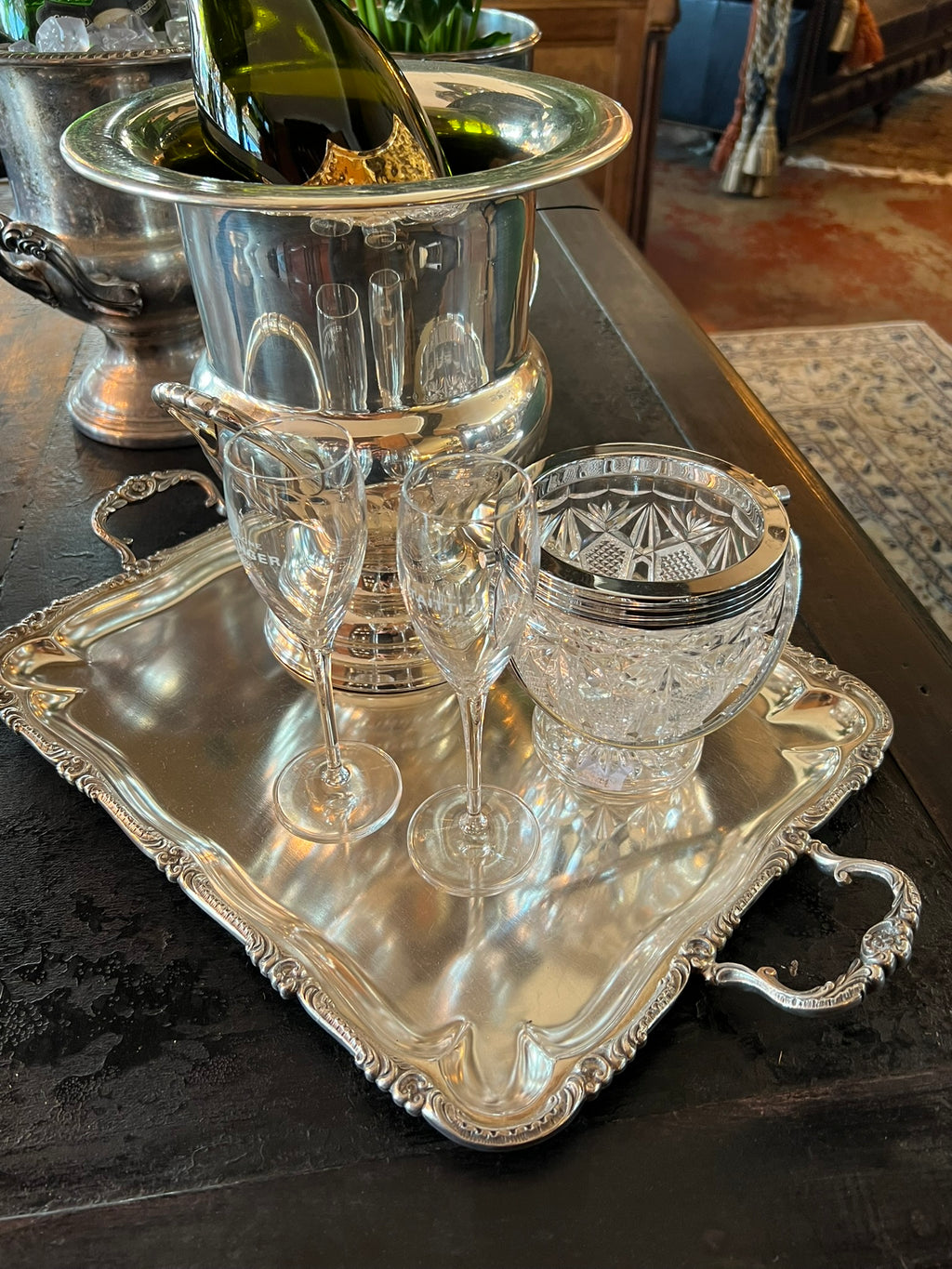 Vintage Belgian Wiskemann Silver Plated Tray
