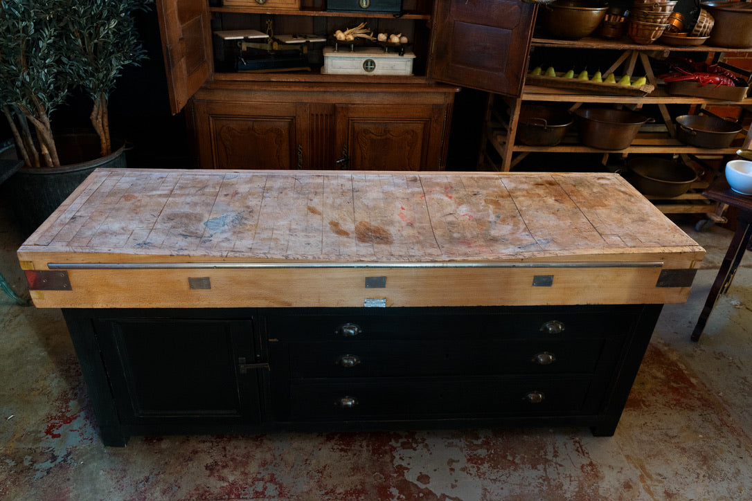 Vintage French Industrial Butchers Block