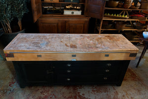 Vintage French Industrial Butchers Block