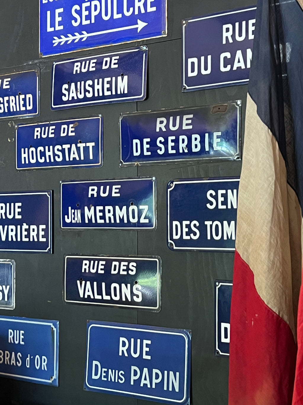 Original Vintage French Enamel Street Signs