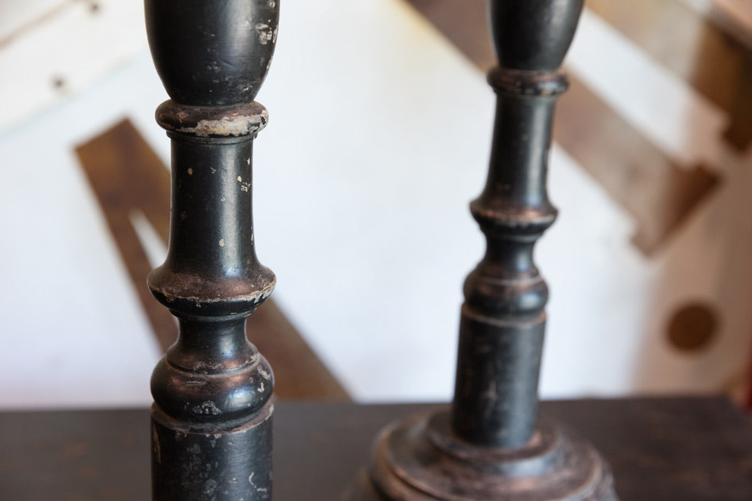 Original Napoleon III Wooden Candlesticks