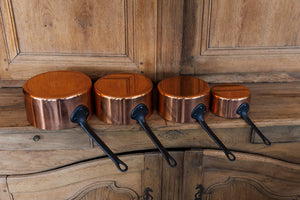 Vintage French 'Tournus' Copper Pots ~ Set of Four