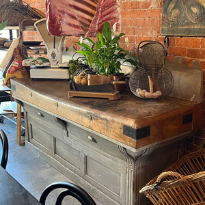 Beautiful 19th Century French Chateau Kitchen Butchers Block