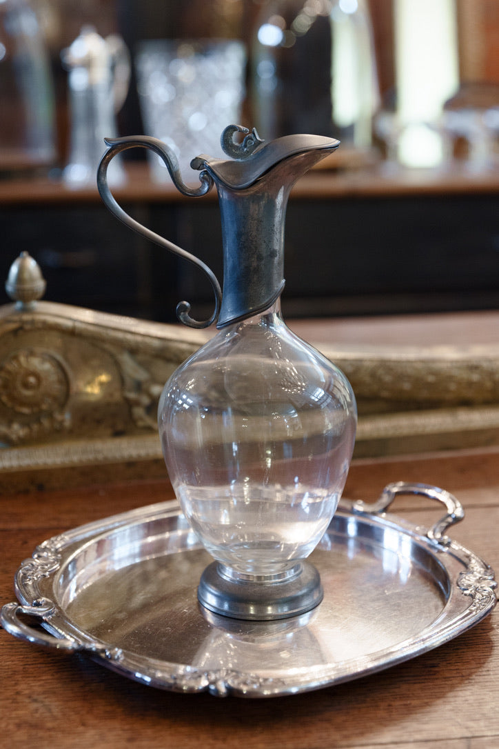 Vintage French Pewter Fish Decanter