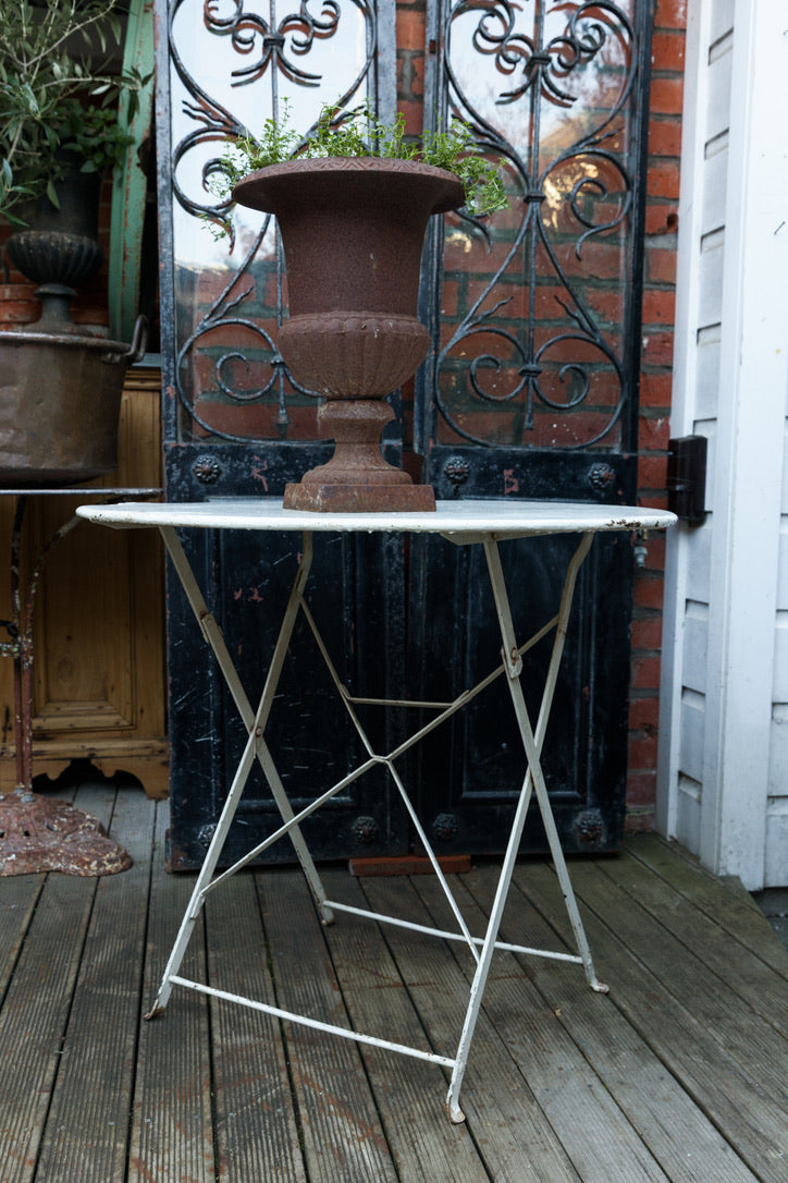 Vintage French White Iron Garden Table ~ No 1