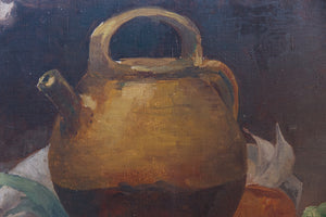 Vintage French Oil Canvas ~ Gargoulette Kitchen Still Life