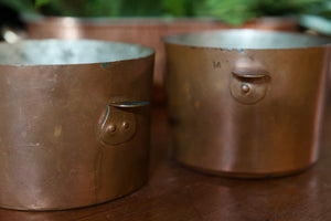 Baby Vintage French Restaurant Kitchen Coppers