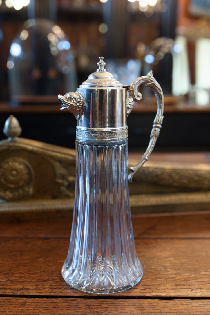 Vintage Silver Plated French Lion Decanter