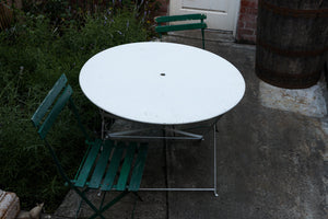 Vintage French White Iron Garden Table ~ No 2
