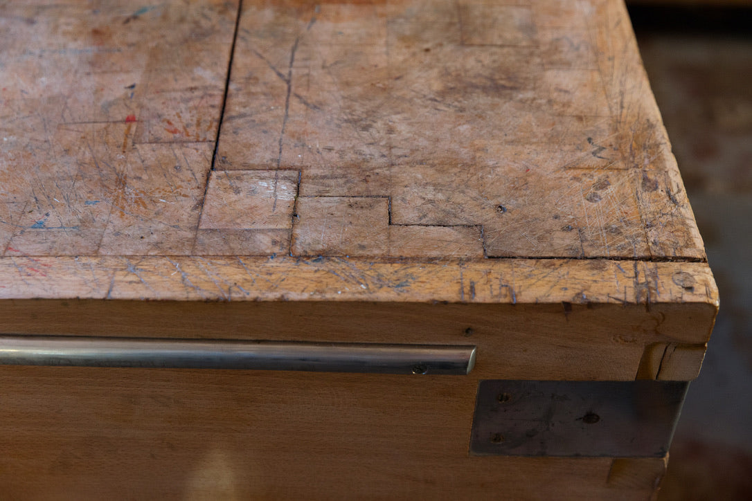 Vintage French Industrial Butchers Block