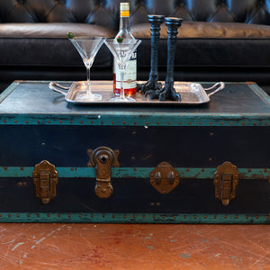 Vintage French Trunk ~ Blue No 3