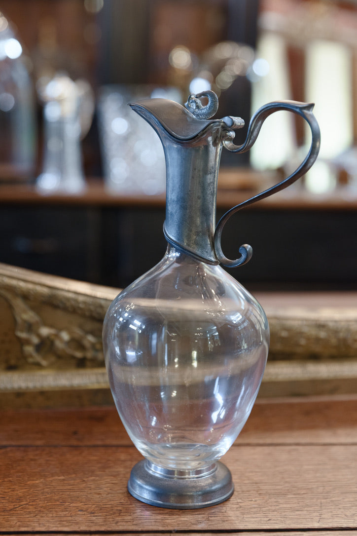 Vintage French Pewter Fish Decanter