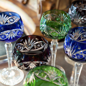 Beautiful Bohemian Crystal Wine Glass Goblets