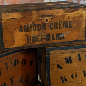 Vintage French Wooden Starch Boxes ~1920's