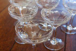 1930's French Crystal Champagne Coupes