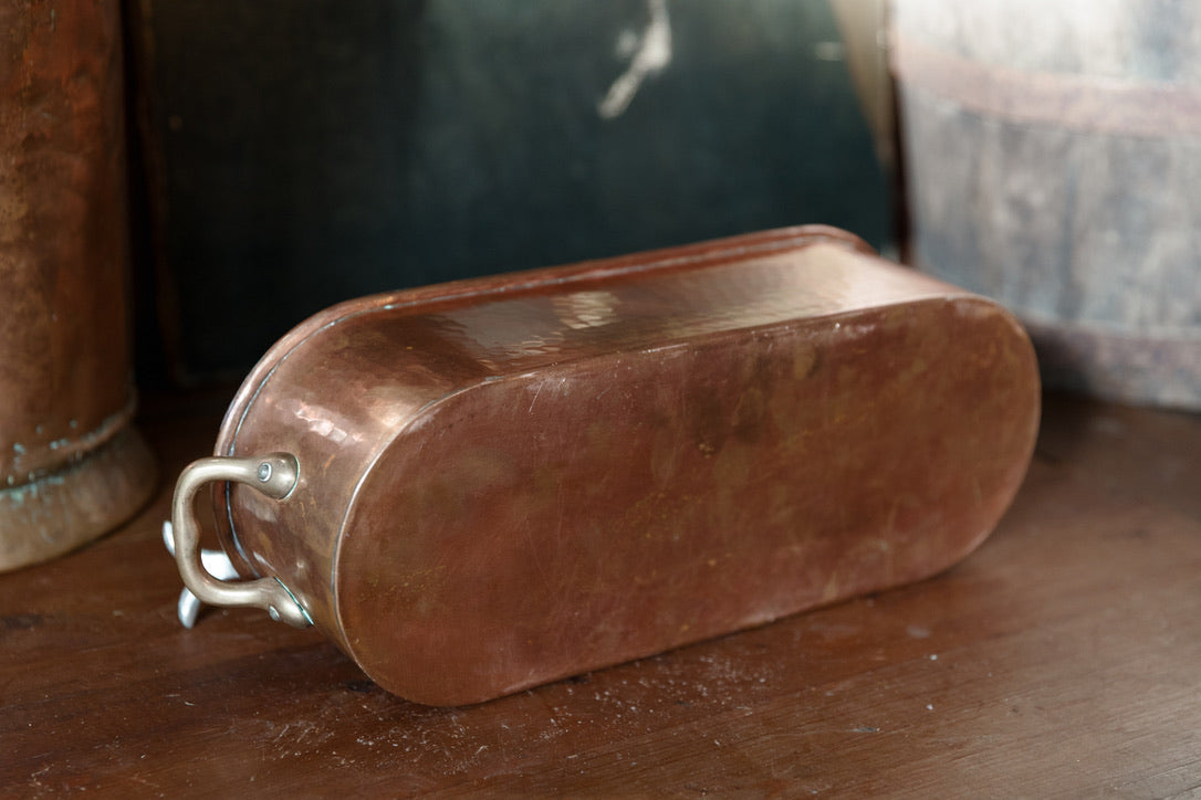 French Copper Poacher ~ Brass Handles