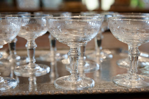 Vintage French Crystal Coupes ~ 1940's