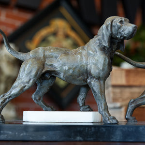 1930's Belgium Bronze & Marble Dogs