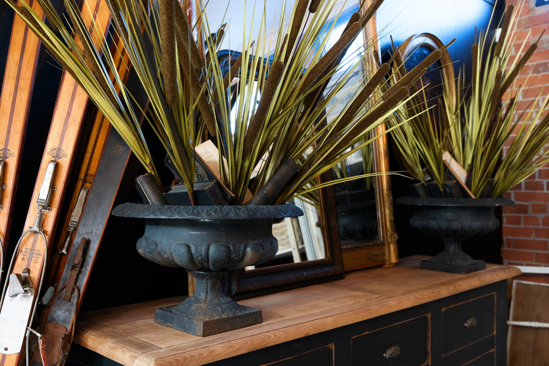 Large 19th Century French Cast Iron Urns